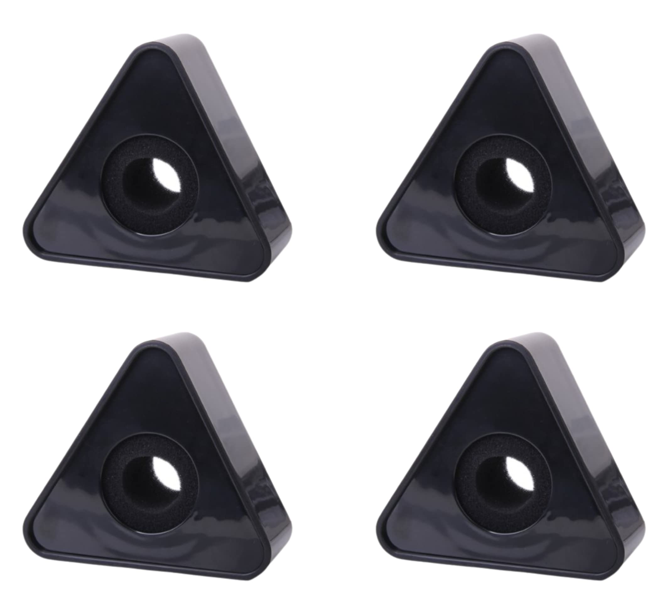 WON Brand MIC ID MIC Flag ABS Injection Molding Triangular Microphone Station Logo -Black (Pack of 4)