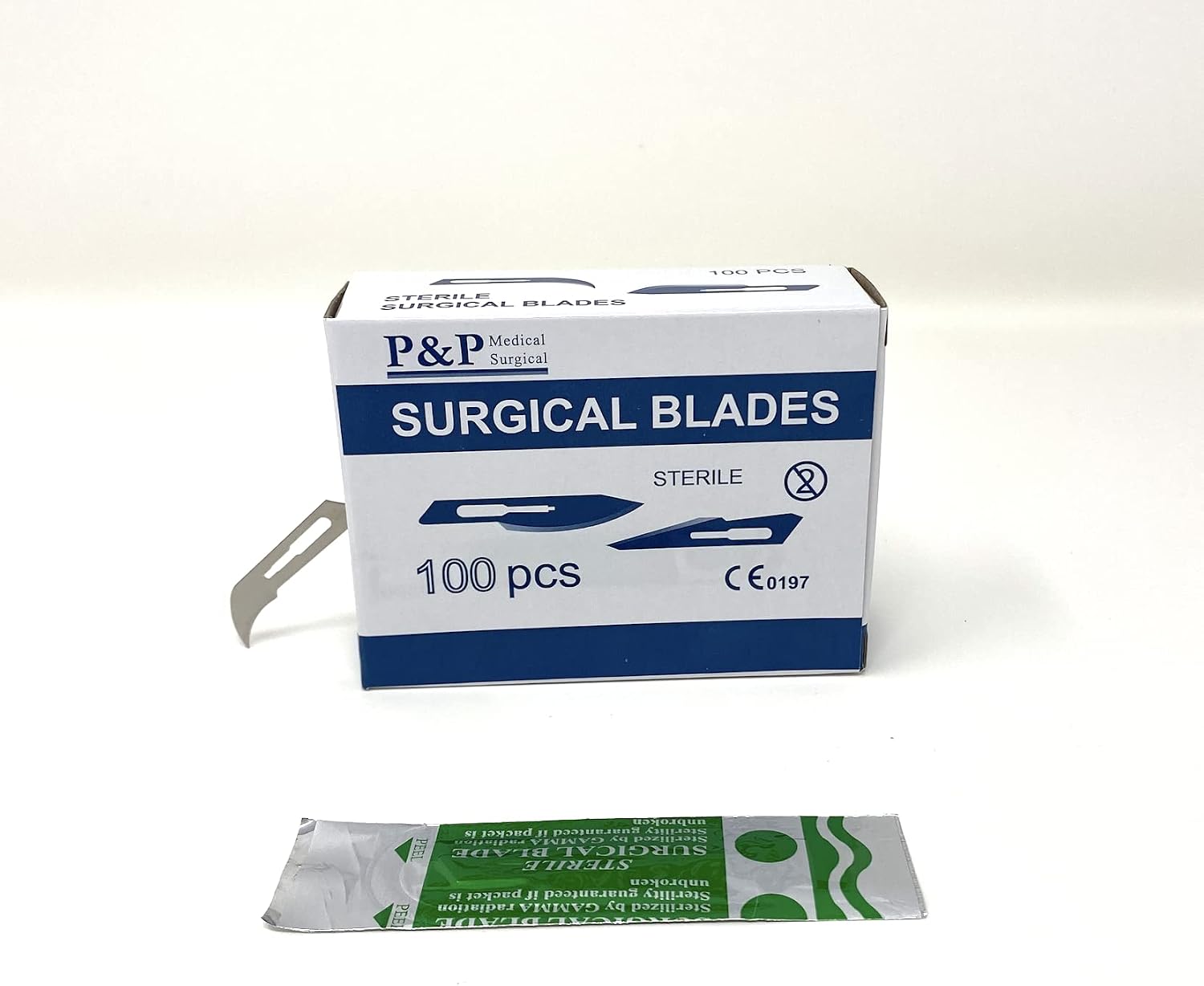 Disposable Surgical Scalpel Blades Sterile Size 12 High Grade Carbon Steel 2.1% 10xx Individually Foil Wrapped by P&P Medical Surgical (5000)