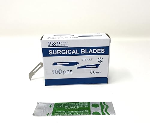 P&P Medical Surgical - Cuchillas de bisturí quirúrgicas desechables, tamaño 12, acero al carbono de alta calidad, 2.1% 10xx envueltas