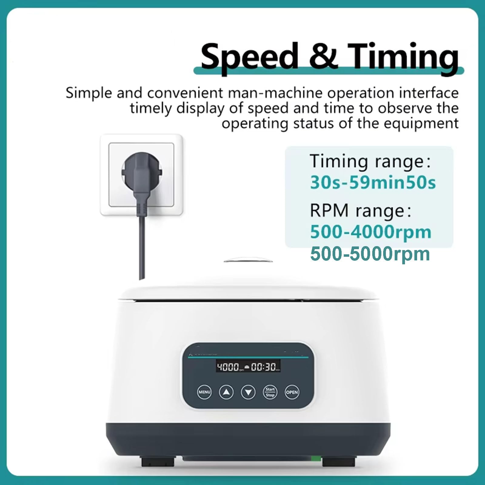 Centrífuga de plasma para laboratorio, centrífuga digital de PRP para tubos de sangre de 2, 5 y 10 ml y tubos de centrífuga de 15 ml, 4000/5000 rpm,A-Pro