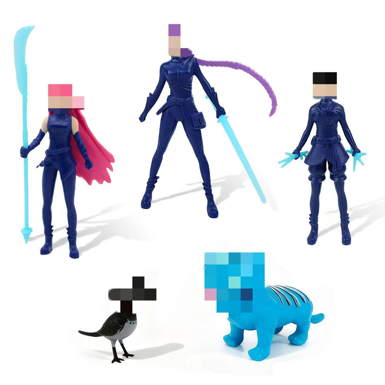 JIASHA Huntrs Figurine Set, 5 Pièces k-p0p dem0n huntrs Jouet, PVC Cartoon Huntrs Anime Ornements, pour garçons et Filles - Cadeaux pour décoration de Table, fête, Noël