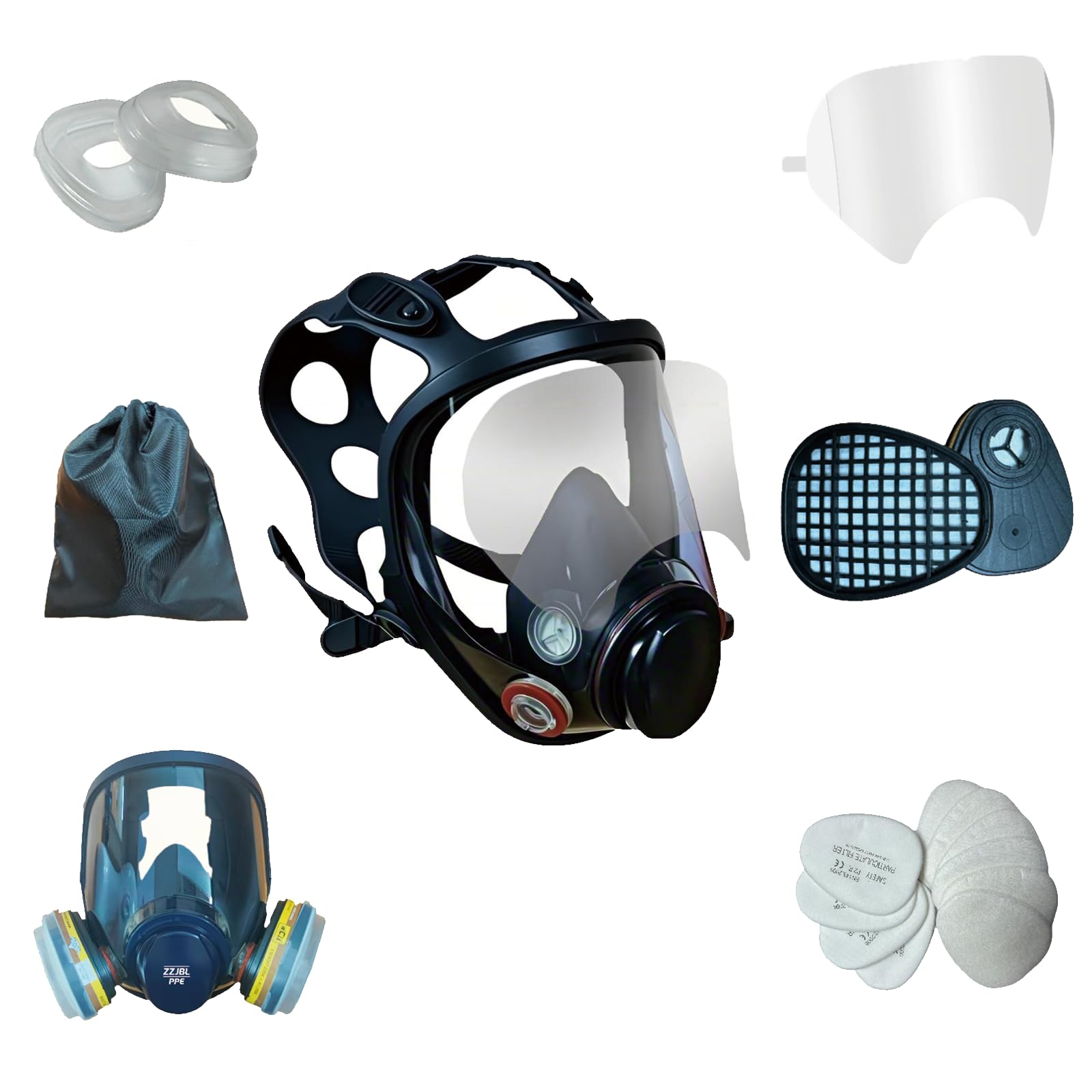 Full Face Silicone Protective Cover, Reusable Protective Set Including Ideal for Sanding Polishing Home Renovation
