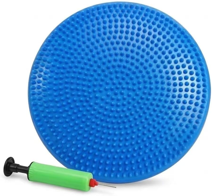 Hanstuten Wobble Seat Cushion & Core Balance Disc – Rubber Wiggle Seat for Active Sitting, Office Desk Chair, and Core Strength Training, Blue
