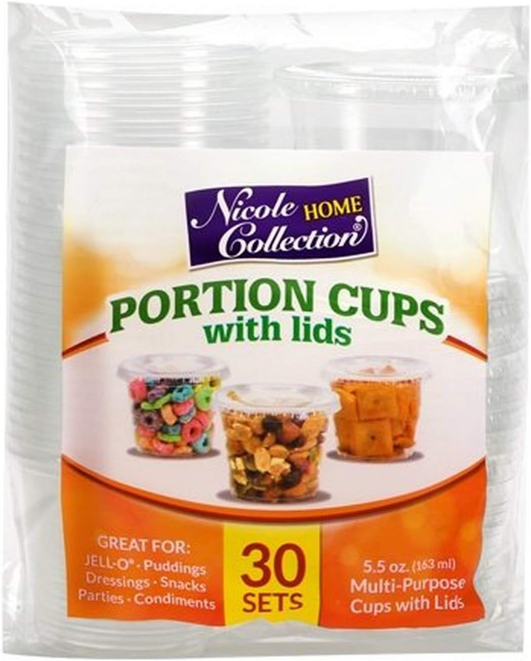 30 Count Plastic Party Cups with Lid, 5.5 oz, Clear