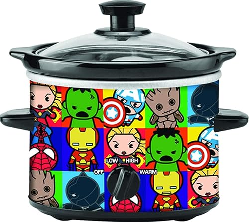 Uncanny Brands Marvel Kawaii - Cocina lenta de 2 cuartos - Cocinar con los héroes más poderosos de la Tierra