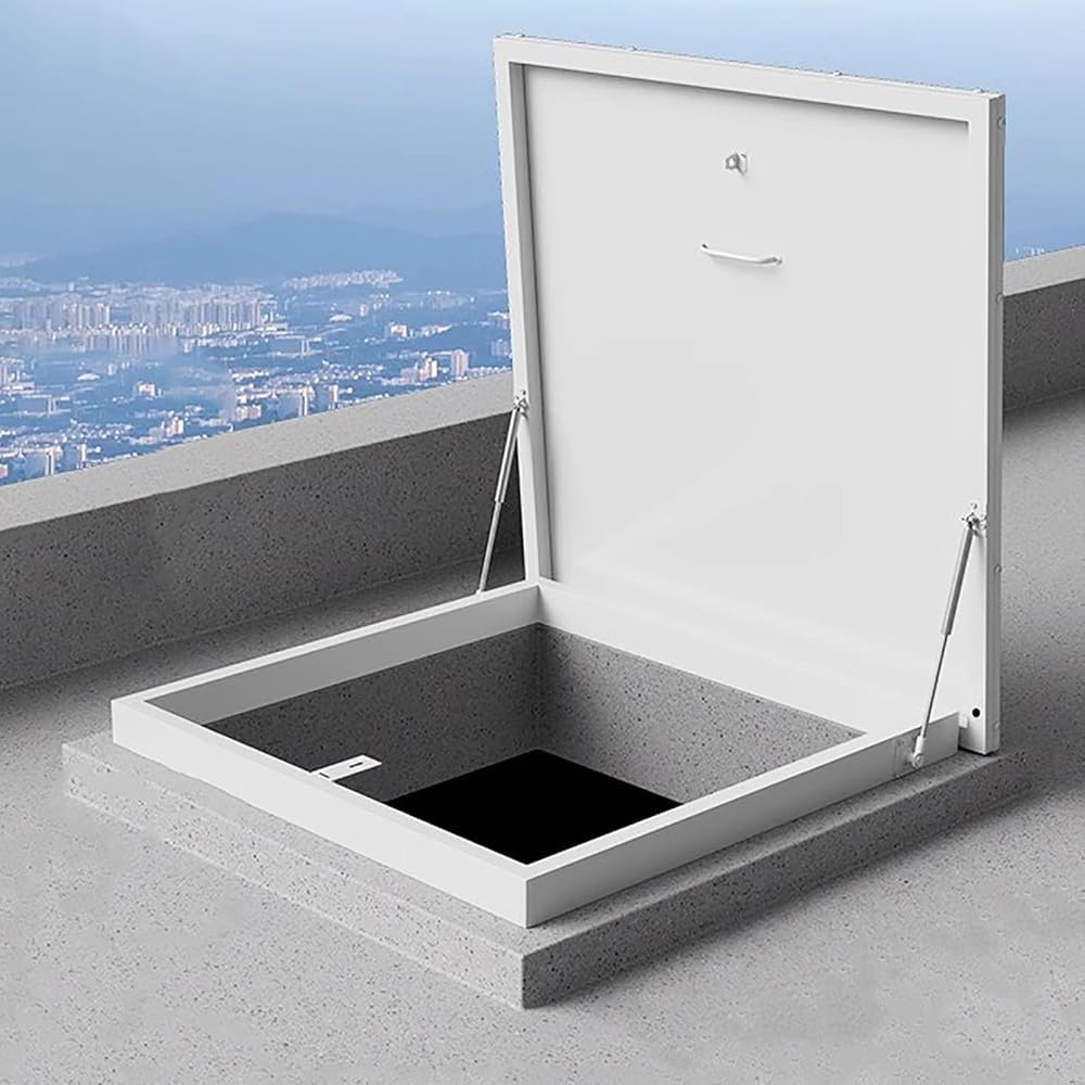 Trappe de Toit Lucarne 80x80 en Acier avec Couvercle d'Entretien et Porte Antivol