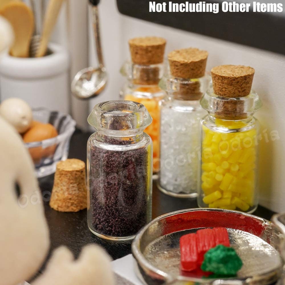 Odoria 1:12 Miniature Glass Jars | 4-Piece Dollhouse Accessories For Kitchen Decor