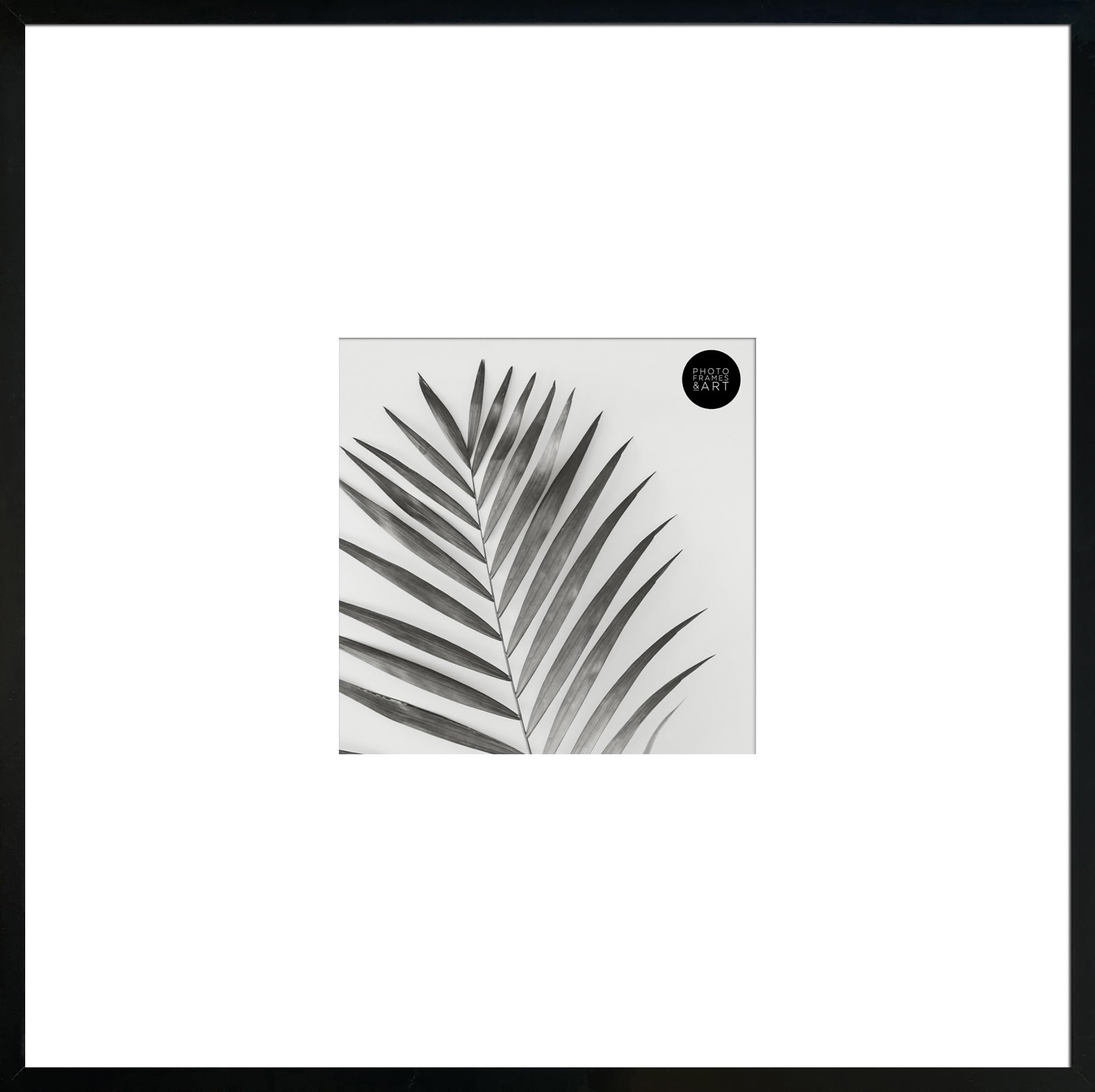 Pf+A Black Real Wood Large Square Frame For 8X8 Photo - 20X20 For 8X8 Winchester Frame / 8X8 Frame With Mount