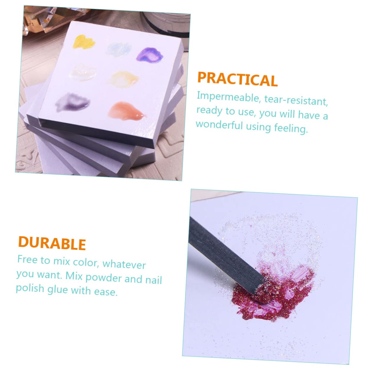 Disposable Nail Glue Mixing Paper Palette 100pcs Plastic White