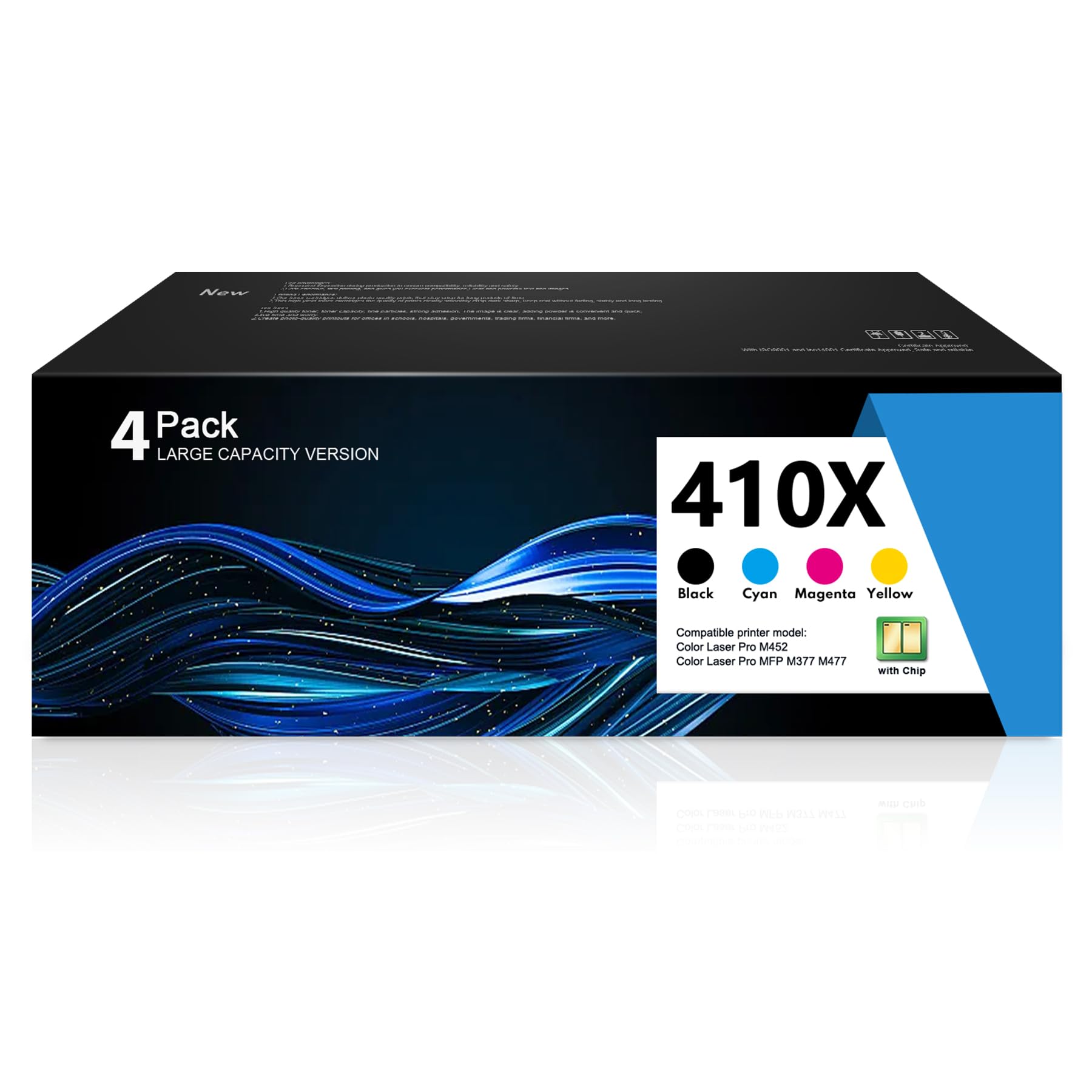 410X High Yield Toner Cartridge 4-Color Replacement for HP 410X Toner Cartridge CF410X CF411X CF413X CF412X 410A for Color Laser Pro M452dn M452dw