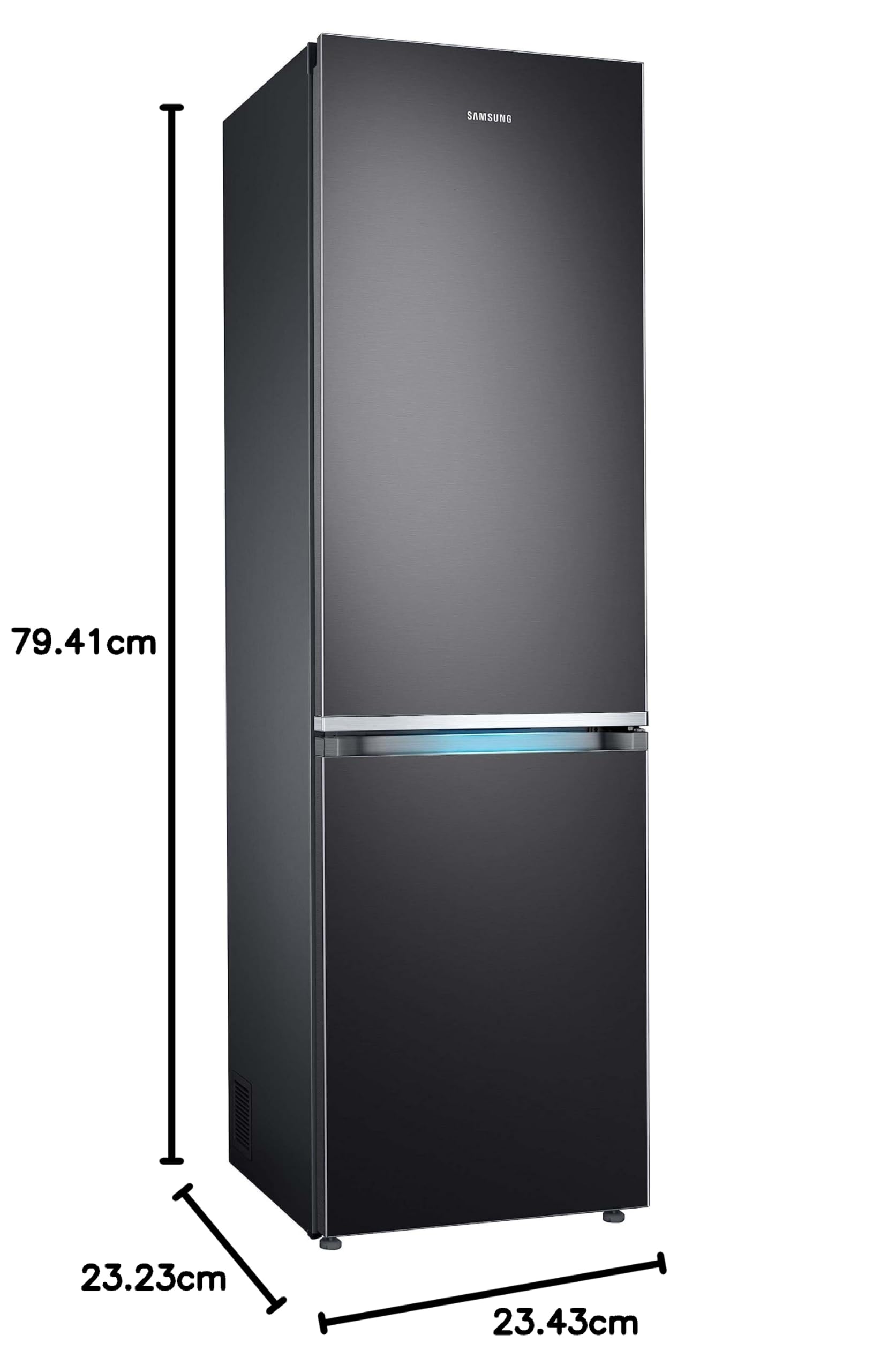 Samsung RL36R8739B1/EG Kühl-/Gefrierkombination, 202 cm, 357 ℓ, Kitchen Fit, Cool Select Plus, Grifflicht, Premium Black Steel