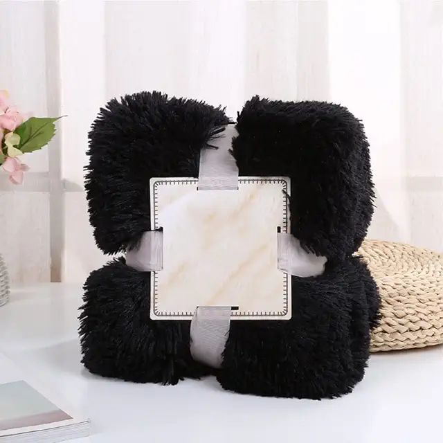 Manta Pelo ENEN Manta Sofá/Cama Reversible Suave 80x120cm Negro