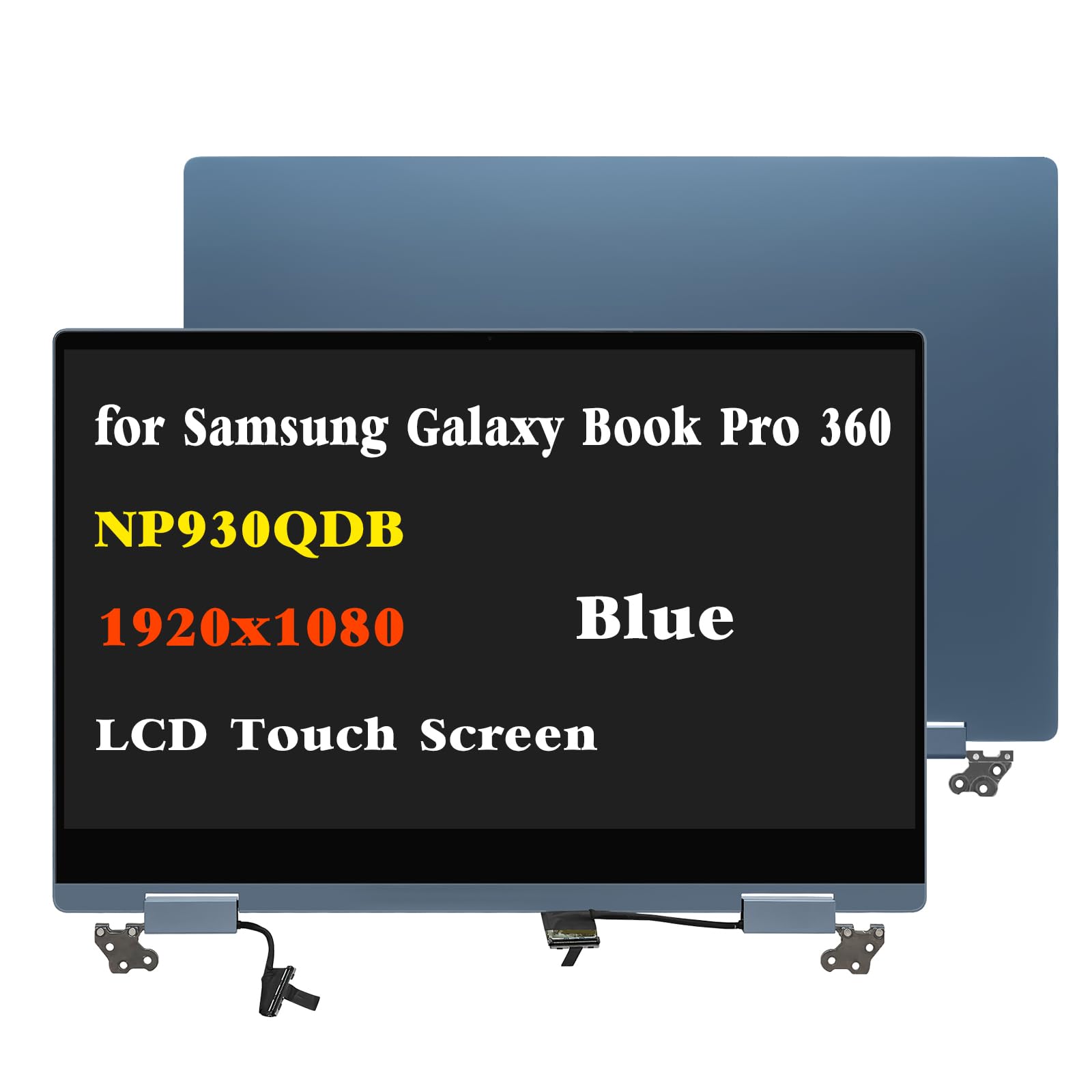 HPDELGB Replacement for Samsung Galaxy Book Pro 360 NP930QDB NP930QDB-KE1US LCD Touch Screen Assembly Replacement 1920x1080 LCD Display (Blue)
