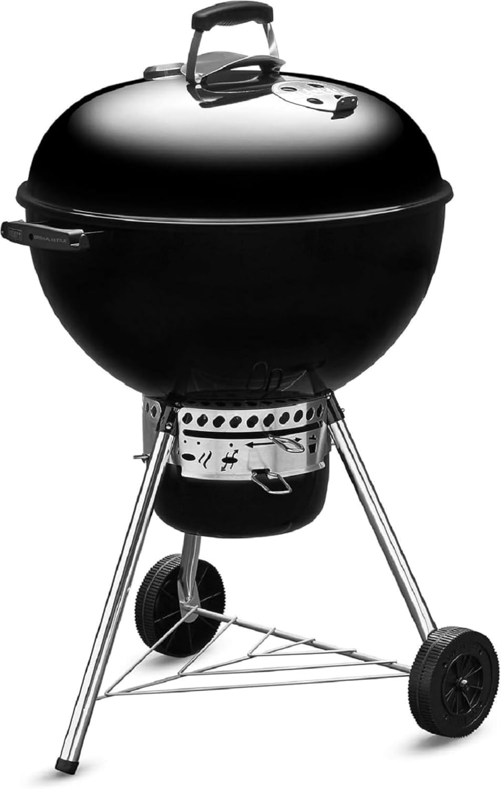57Cm Orig Kettle Prem W/GBS Blk Asia Charcoal Grill (Black), Free Standing
