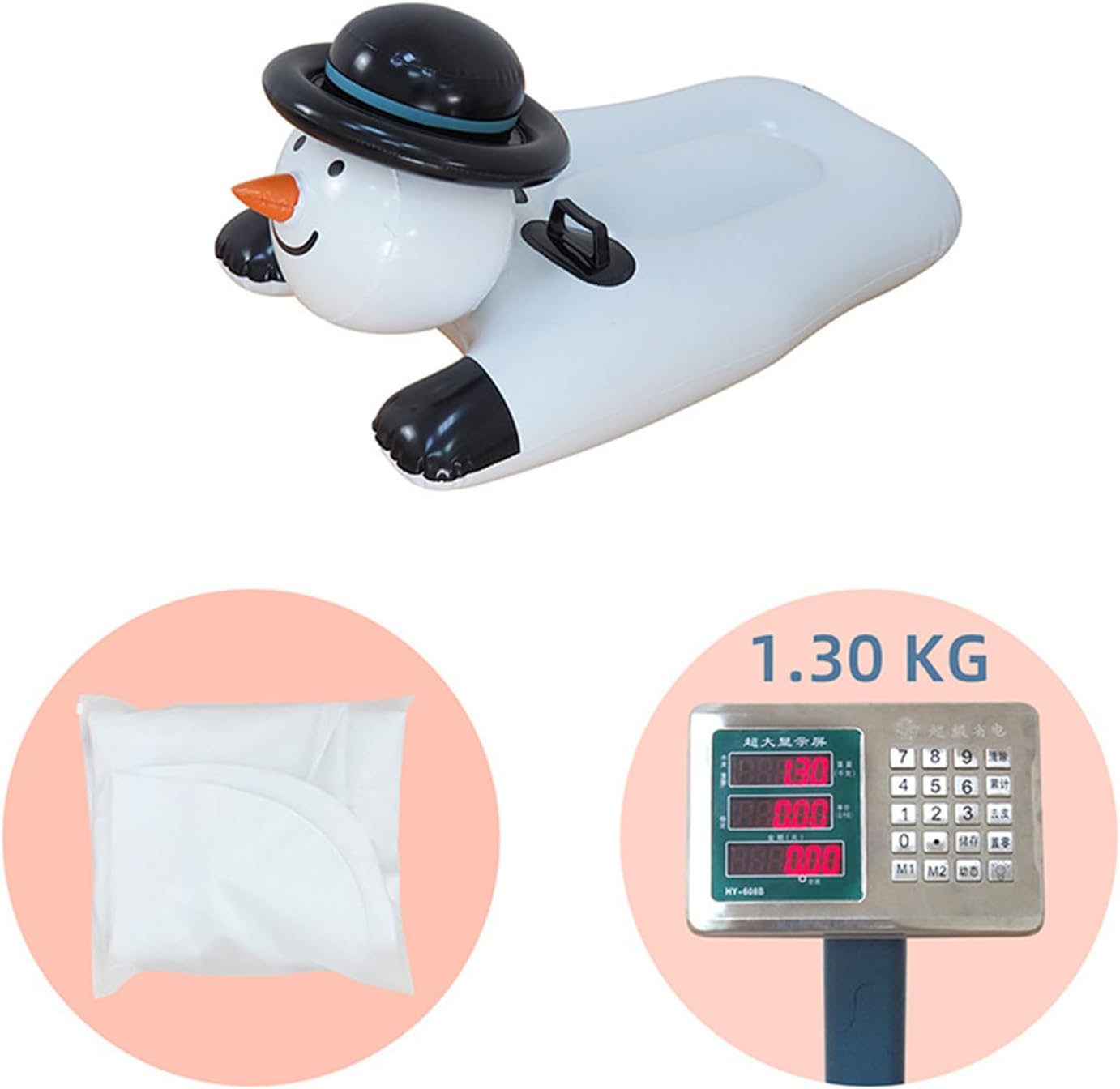 Snow Tube Inflatable Snow Sled with Double Handle Inflatable Ski Board Snowboard Foldable Snow Sled for Adult and Kid