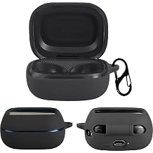 KZIOACSH Case for JBL Live Beam 4 with Carabiner, Ultra Slim Anti-Scratch Anti-Lost Washable Sumdge-Proof Protective Silicone Earphone Bumper Cover for JBL Live Beam 4, Black