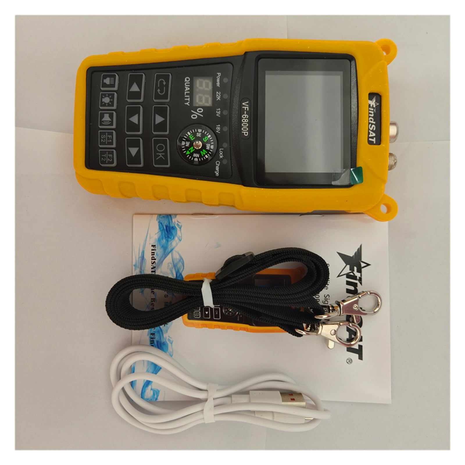 Puntatore Satellitare, Rilevatore di TV satellitare DVB-T2 DVB-S2 DVB-C MPEG4 Misuratore sat digitale LCD HD da 2,4 pollici for sintonizzatore Batteria 2000 mAh
