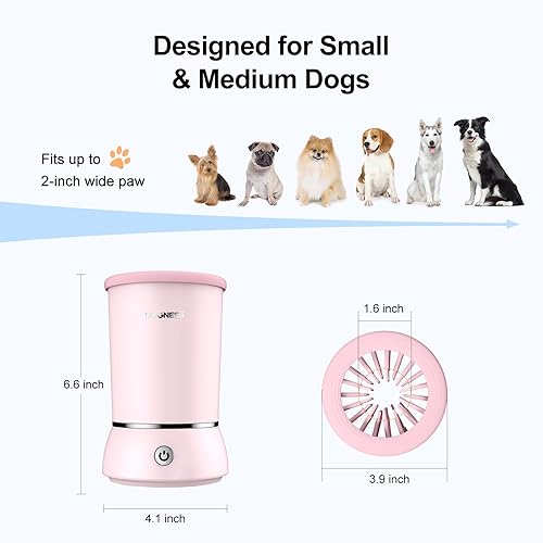 Miniatura 9 de DOGNESS Limpiador y masajeador automático de patas de perro, lavadora eléctrica para perros, taza limpiadora de patas portátil, máquina de limpieza