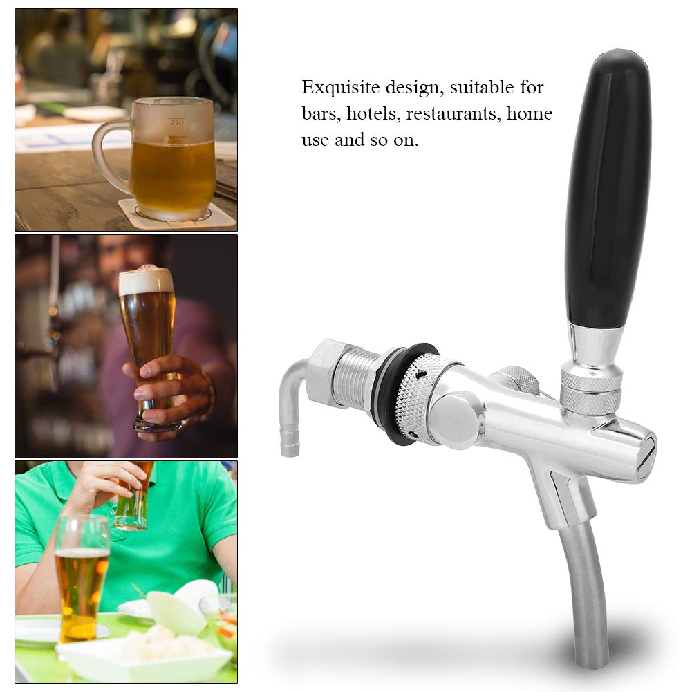 G5 / 8 Grifo de Dispensador de Cerveza Ajustable Grifo de Control de Flujo de Chrome de Acero Inoxidable para el Hogar Bar Beer Brewing(Silver)