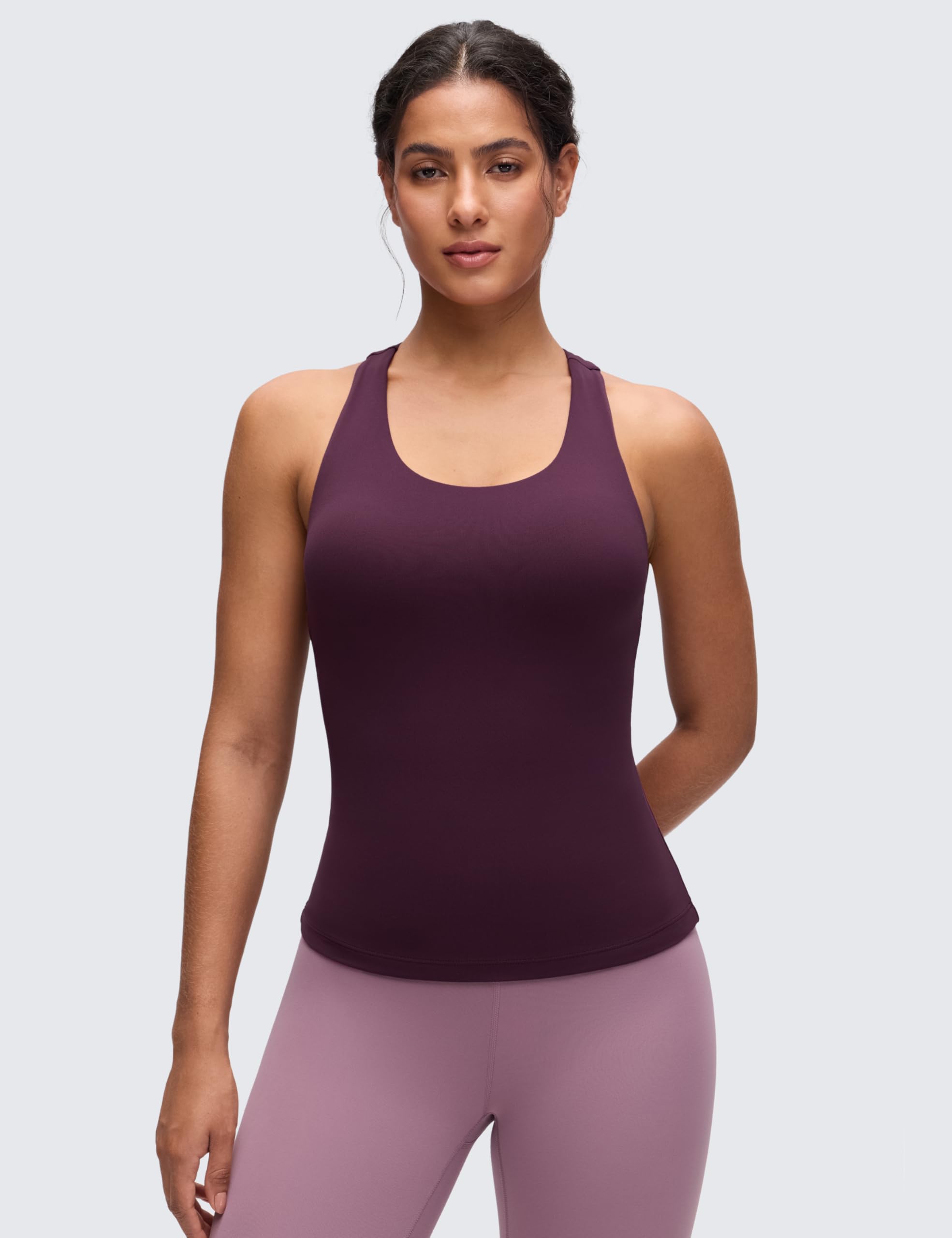CRZ YOGA Mujer Butterluxe Camiseta Sin Mangas de Entrenamiento con Sujetador Incorporado