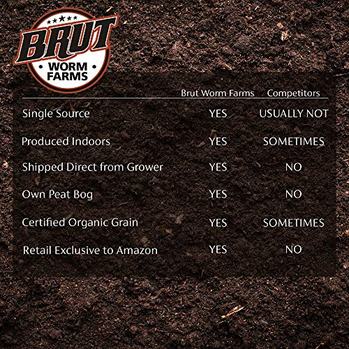 Brut Worm Farms - Worm Castings Soil Builder - Organic Fertilizer - Natural Enricher for Healthy Houseplants, Flowers, and Vegetables - Use Indoors or Outdoors - Non-Toxic and Odor Free - 30 Pounds