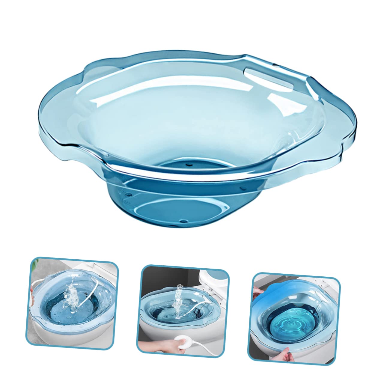 Bacino Sitz per Donne Post Parto in Pet Blu, 3 Pezzi | Sedile Wc Bacino di Assistenza Postpartum, Portatile e Facile da Installare, per Bagno e Igiene Quotidiana