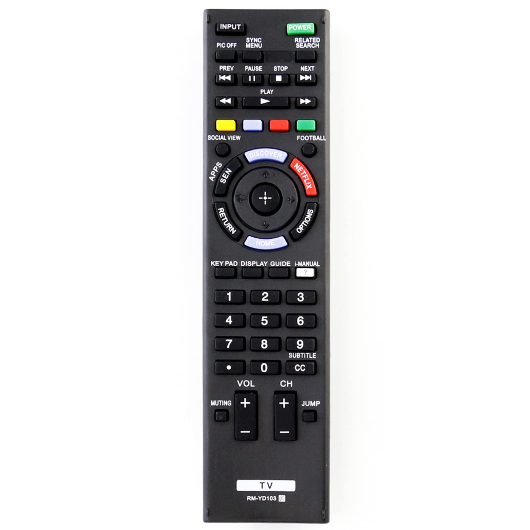 RM-YD103 RMYD103 Replacement Remote Suit for Sony Bravia LED TV KDL-55W700B KDL-60W610B KDL-60W600B KDL-40W580B KDL-40W590B KDL-48W580B KDL-48W590B KDL-40W600B KDL-48W600B KDL-60W630B KDL-42W700B