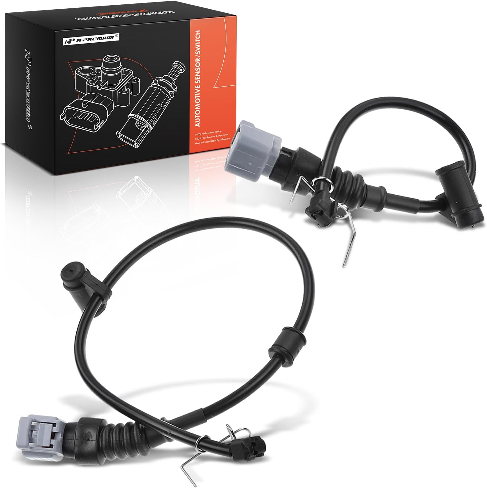 A-Premium Front and Rear Disc Brake Pad Wear Sensors Compatible with Lexus LS430 2001-2006, V8 4.3L, 2-PC Set