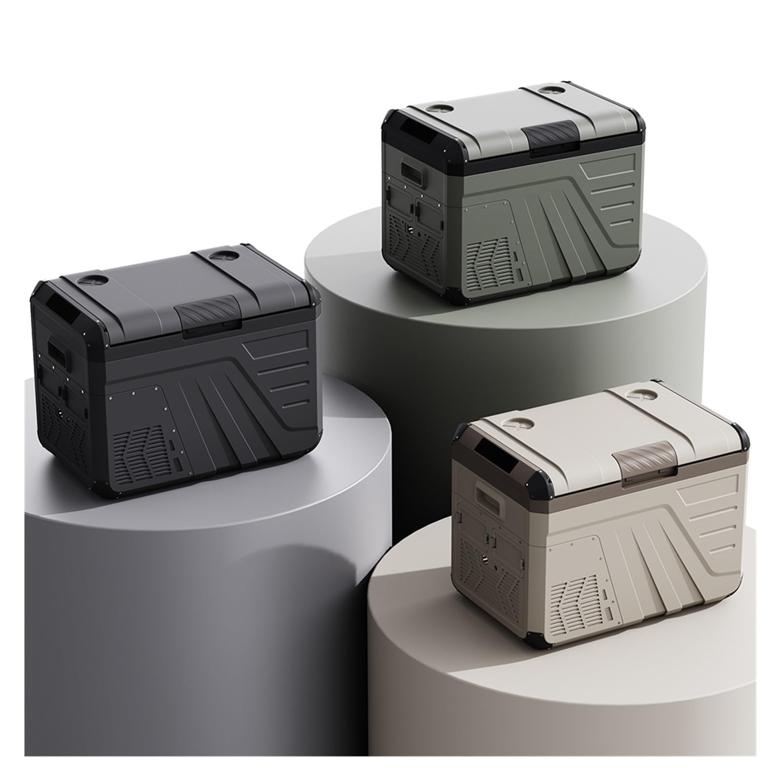 Mini refrigerador de 12 V for Coche: refrigerador y congelador eléctrico de Doble Uso for Camping(Grey 35L)