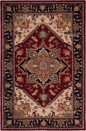 Image of 12x15 Ft Hand-Tufted Wool Area Rug - Oversized Carpet for Living Room, Hall, Office, Drawing Room - Soft & Durable Traditional Floor Rug (Multicolor)
