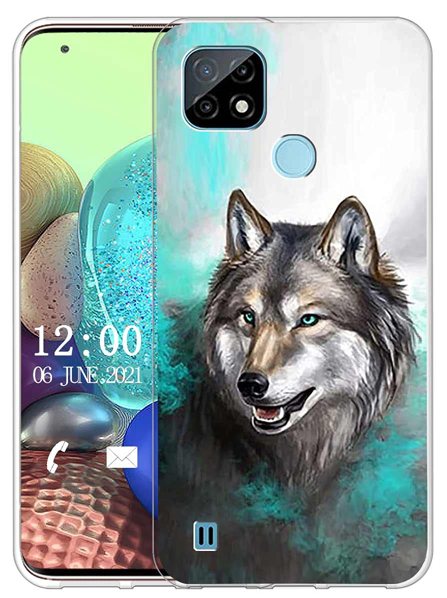 Cover Per Realme C21 Con Stampa Lupo - Custodia In TPU Morbida Trasparente, Antigraffio, Con Stilo In Omaggio - 5