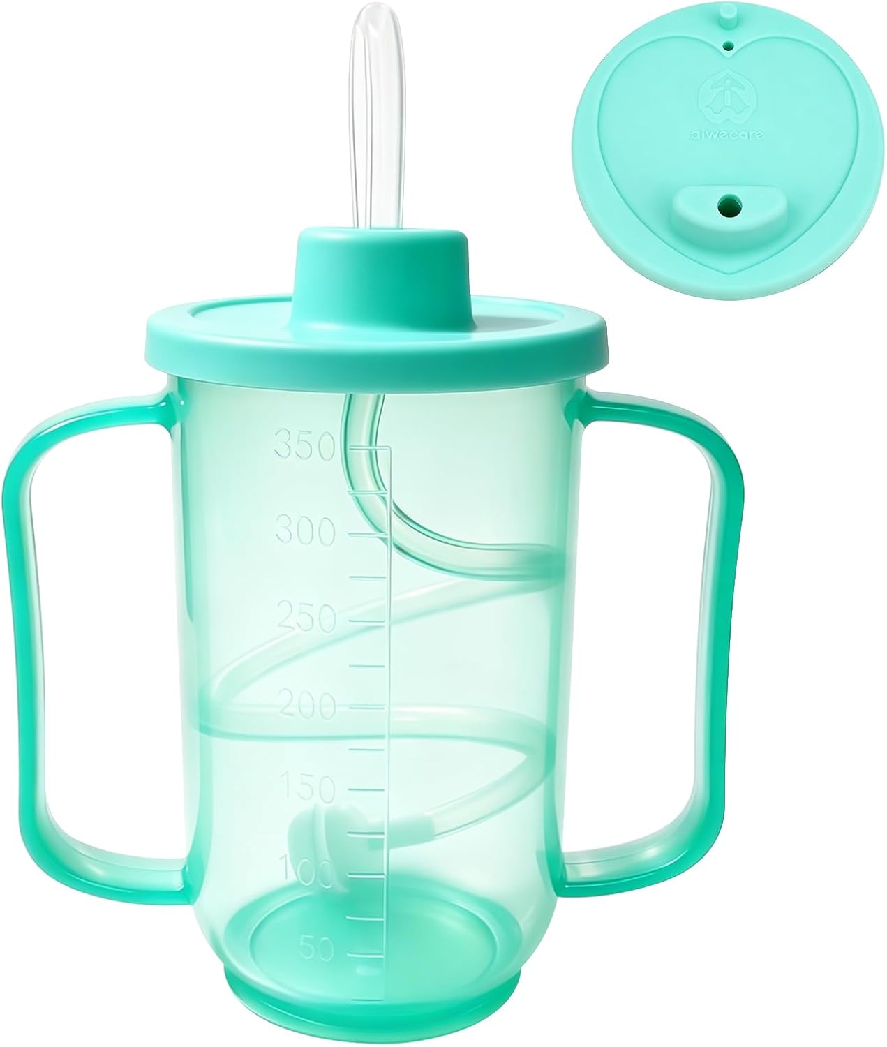 1PC Water Cup Sippy Cups with Long Straw for Elderly, 12oz Spill-Proof Drinking Cup with Silicone Lid for Seniors and Adults, Adult Sippy Cups for Patients, Disabled, Maternity