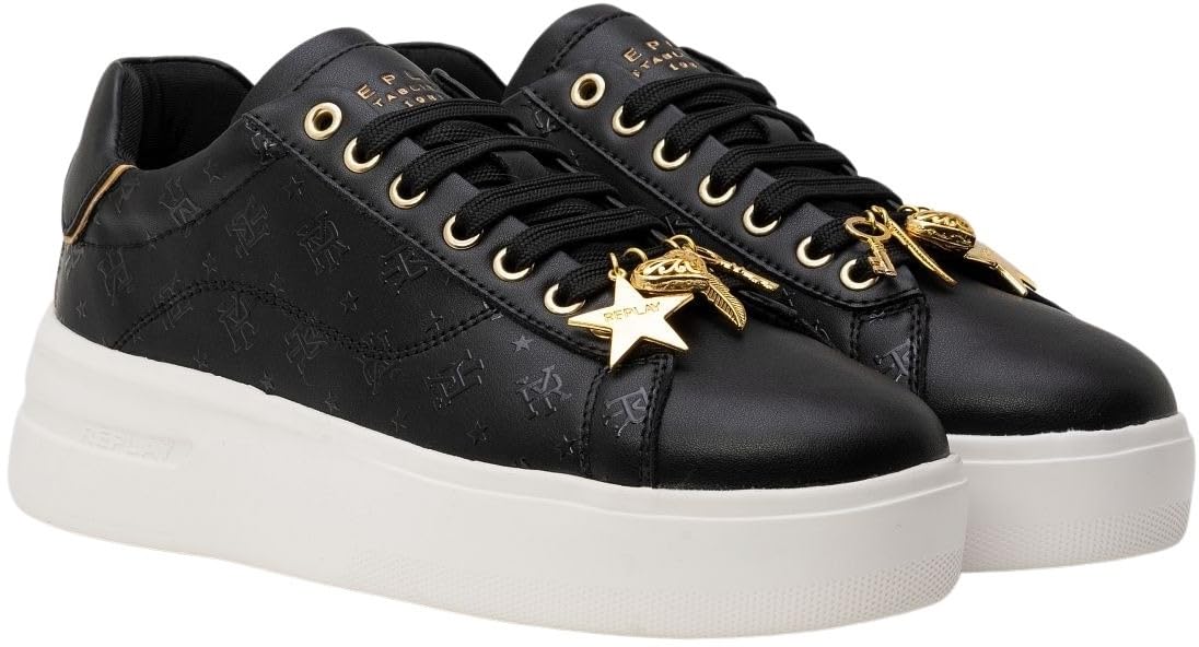 Replay Women's Gwz4n .000.c0013l Trainers, 003 Black, 5 UK