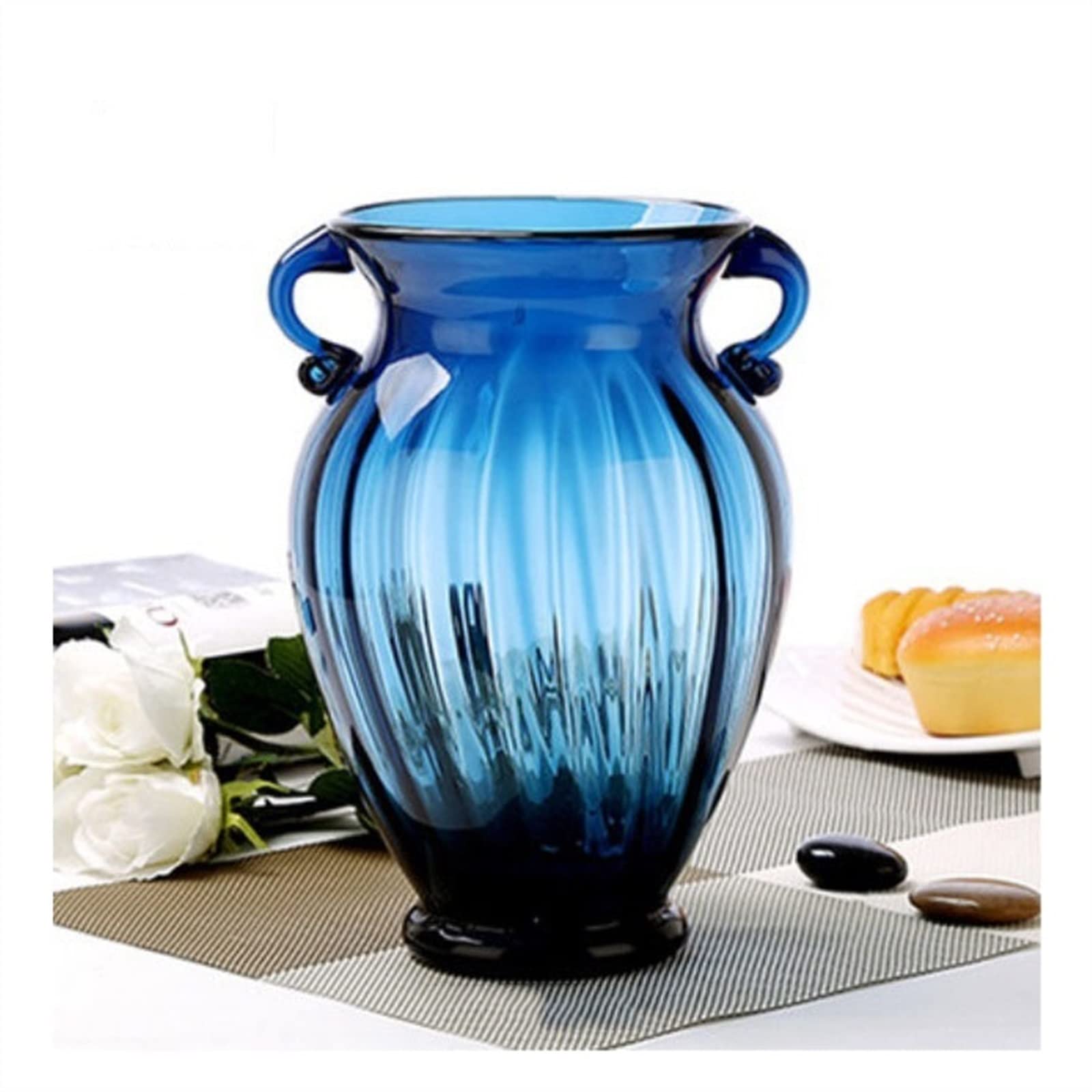 Centerpiece Vases Glass Vase Home Decor Room Decoration Crystal Flower Pot Modern Hydroponic Plant European Fresh Style for Wedding(Large)