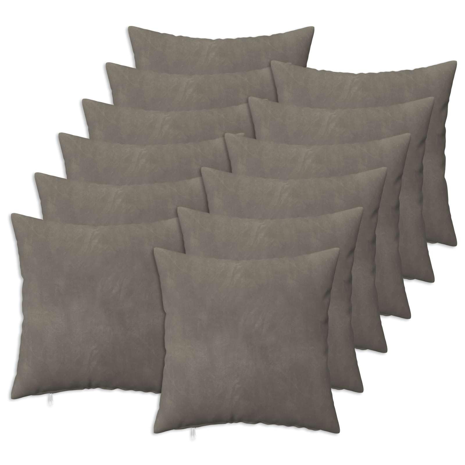vidaXL Poszewka na poduszkę 12 pcs HEERLEN jasnoszary 50 x 50 cm Welur