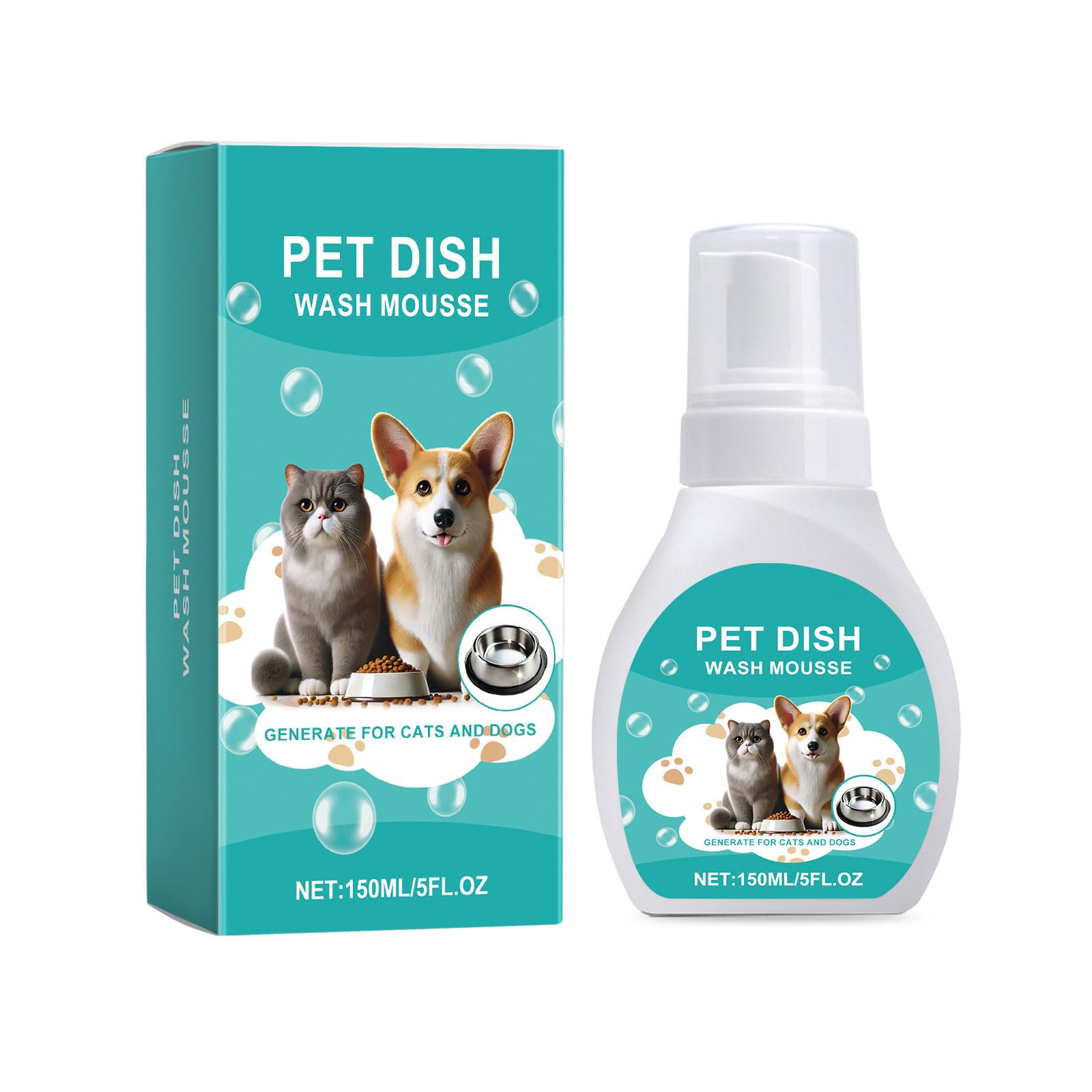 Mousse nettoyante pour gamelle pour animal domestique de 150 ml pour un usage quotidien assurant un nettoyage doux
