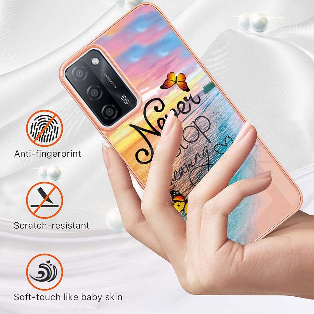 SEAHAI Cover per OPPO A16 / OPPO A16s / OPPO A54s, Custodia Ultra Sottile in Silicone Liquido Morbida con Modello Animale di Fiori Carini, Elegante Matte TPU Bumper Antiurto Case - Nero