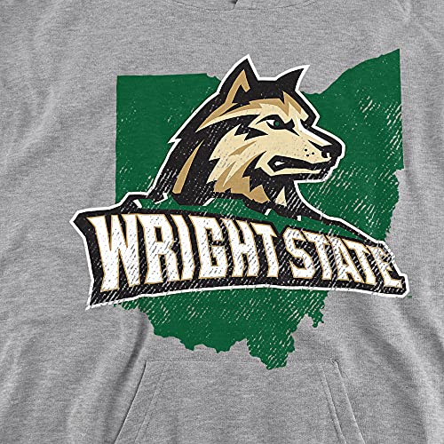 LOGOVISION Wright State University Official State Shape Youth Kids Boy/Girls Pull-Over Hoodie Sweatshirt2