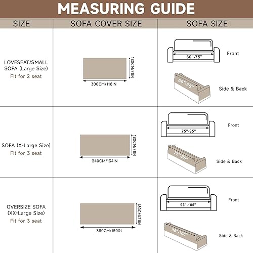 Vista 143 de VClife - Funda para sofá de 2 plazas o modular, de felpilla, antideslizante, lavable, apta para perros, protectora, caqui, 71 x 118 pulgadas 0 0