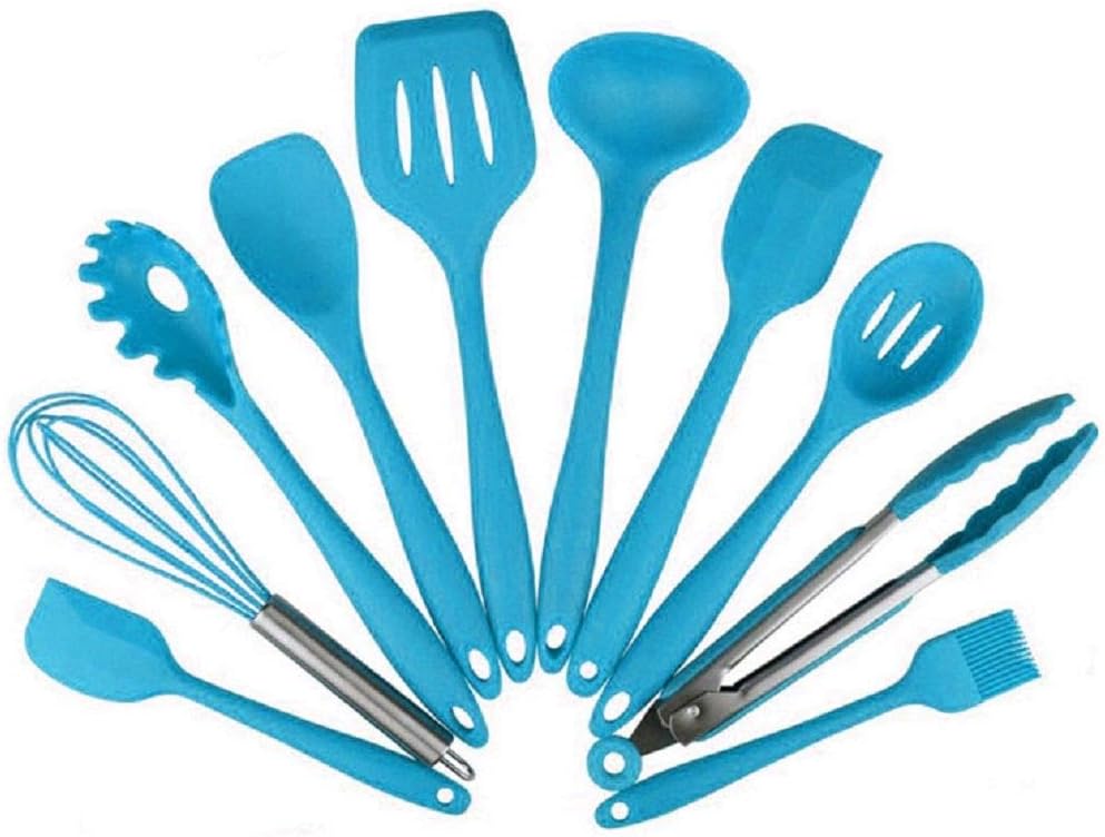 Silicone Kitchen Utensils 10 Piece Cooking Utensil Set, Made of FDA Grade, BPA Free