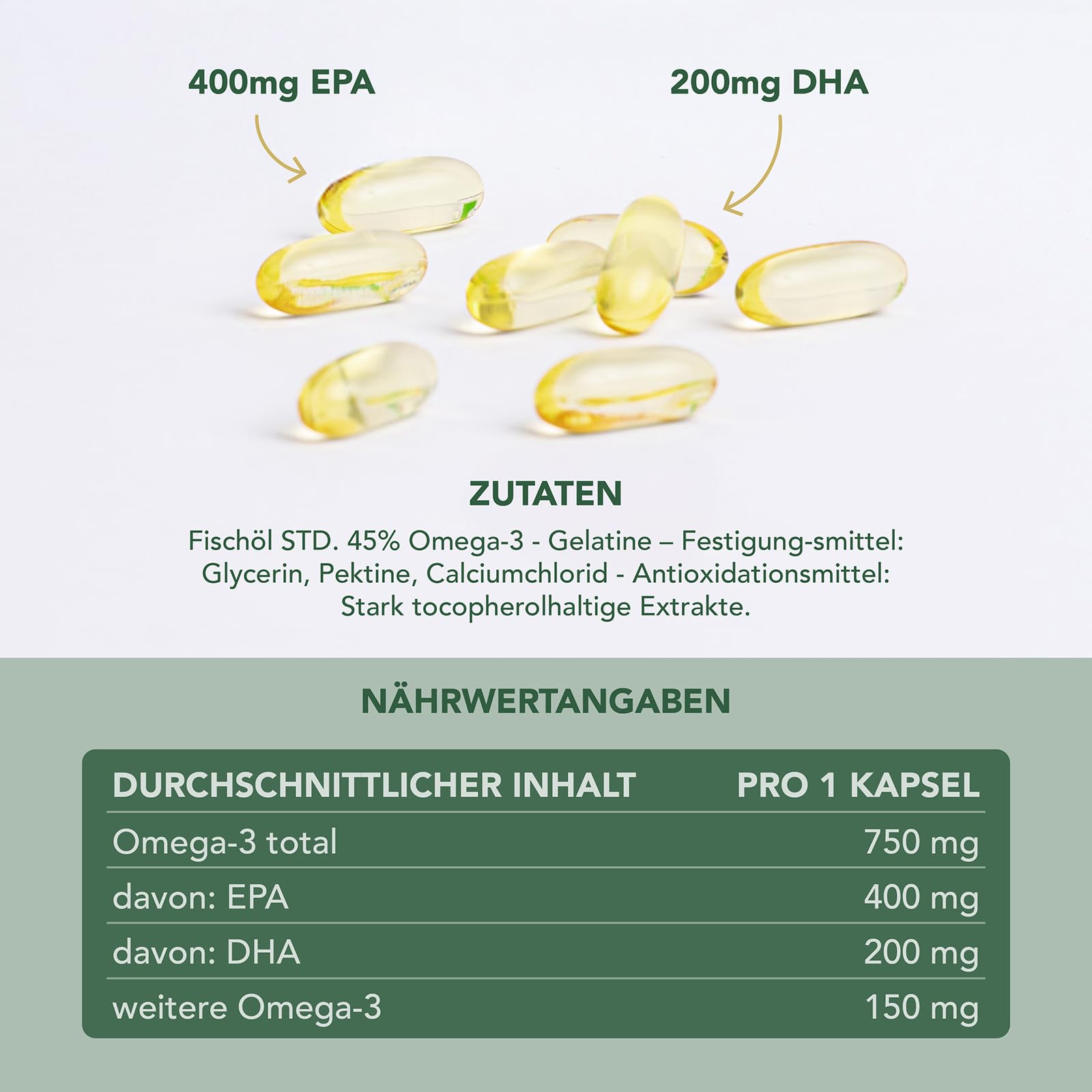 Enervit EnerZona Omega 3 RX – Ohne Nachgeschmack, IFOS-zertifiziert, Omega-3-Fettsäuren für Herzgesundheit, Fischöl-Kapseln,Glutenfrei, 120 Kapseln à 1 g