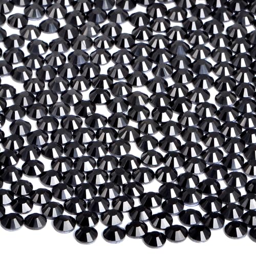 144 Pieces SS50 Black Hotfix Rhinestones Flatback Round Crystal Glass Rhinestones Gems for Crafts Nail Face Art Clothes Shoes Bags DIY