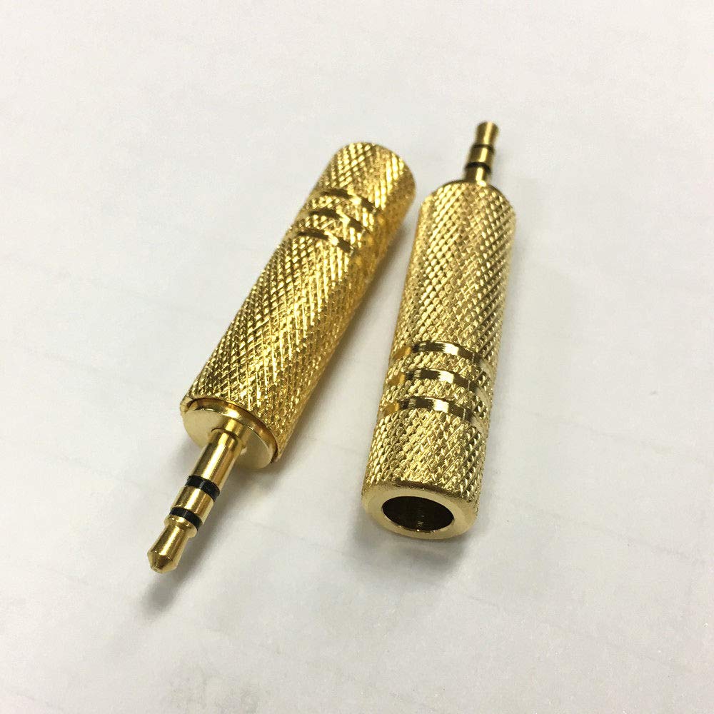 Lot de 10 connecteurs jack mâle 3 pôles en cuivre 3,5 mm vers prise femelle stéréo 6,35 mm pour guitare électrique casque pratique PC Tuning connecteur