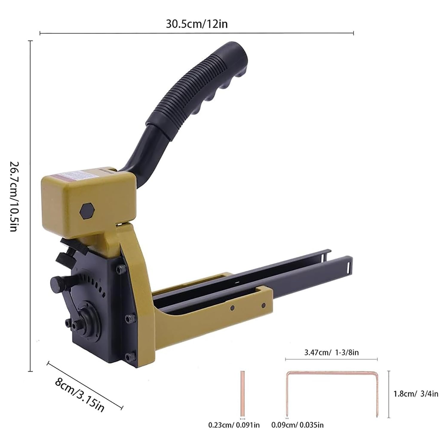 Grapadora de cartón, pistola grapadora de cierre manual para cajas corrugadas, utiliza grapas de corona de 34,7 mm, capacidad de 50 grapas para un sellado eficiente de cajas