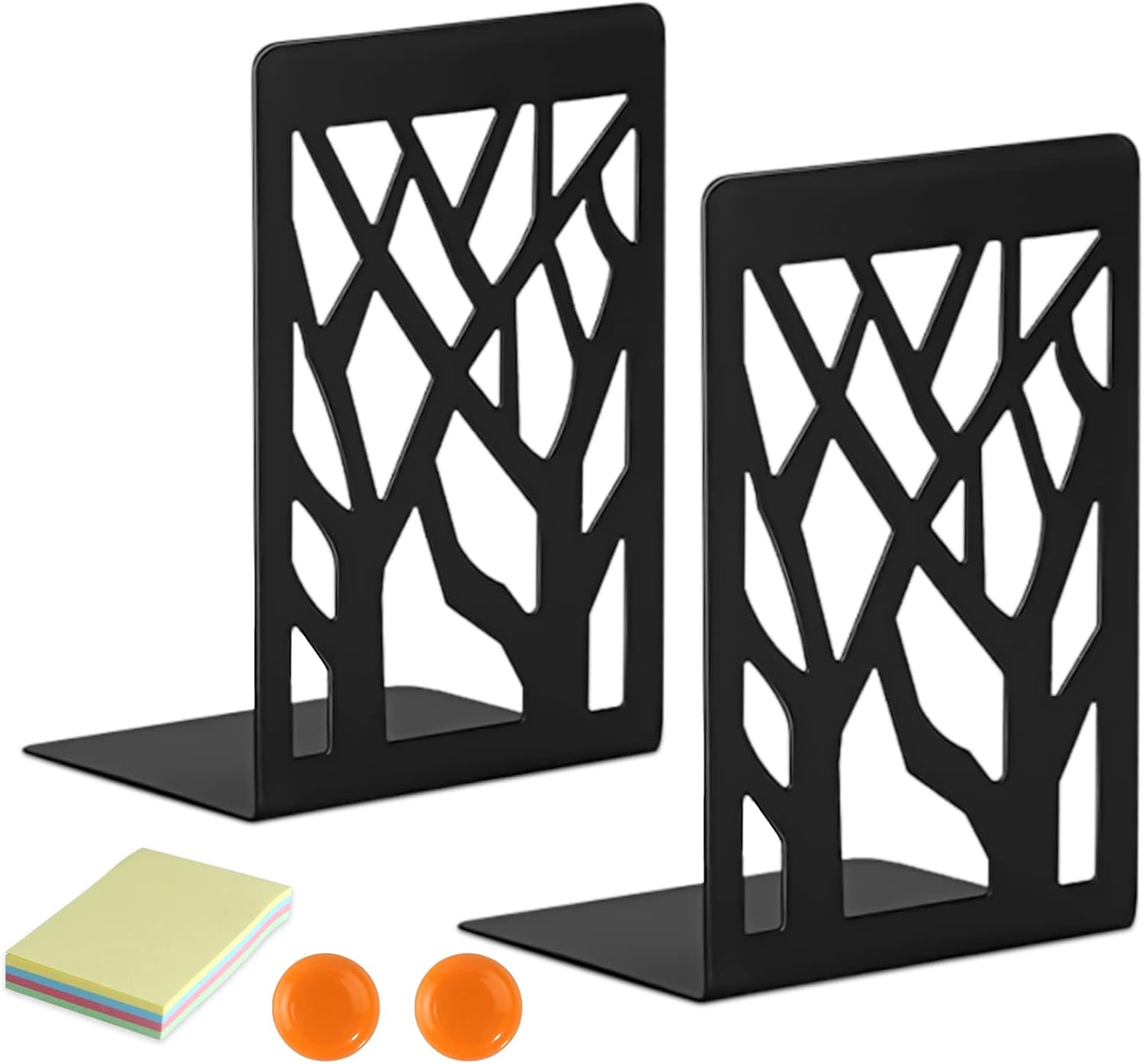 DIFIT Book Ends, Heavy Duty Book Organizer, Decorative Metal Bookends for Shelves, Book Ends for Heavy Books, Home, Office Desk, Kitchen(6.9 x 3.5 x 4.7 Inch - 1 Pair)