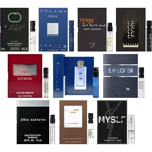 Men's Cologne Sampler High End Premium Selection Designer Fragrance Sample Set for Men - (Pack of 10 Vials)
