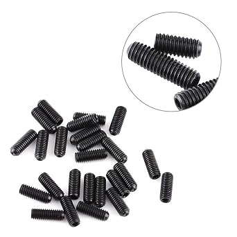 200pcs M3 Black Hex Socket Head Screw Set - Steel Socket Cup Point Grub Assortment Hex Socket Set Screw