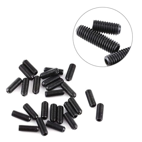 200pcs M3 Black Hex Socket Head Screw Set - Steel Socket Cup Point Grub Assortment Hex Socket Set Screw