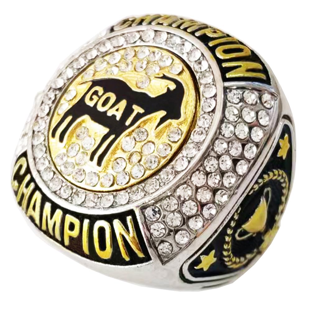 CXXCG Goat Championship Ring Award Gift Trophy for Tournament or League Champion Winner Greatest of All Time G.O.A.T. (Just Ring, sz 11)