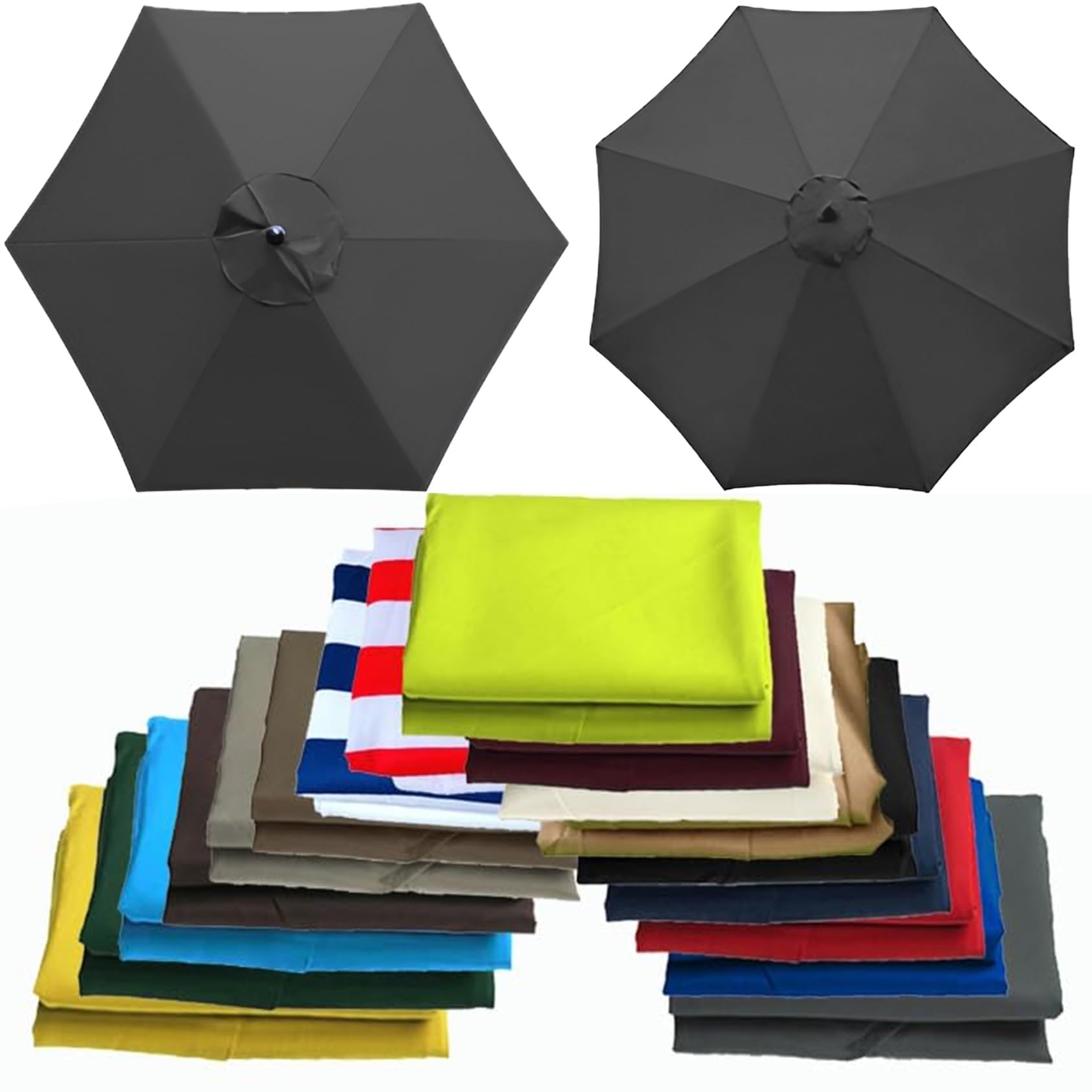CMJYMX Umbrella Replacement Parasol Cover, Sun Umbrella Replacement Cloth For Patio/beach/backyard/swimming Pool Parasol Fabric Canopy Cover(Gray,8 RIBS: 300CM/9.8FT)